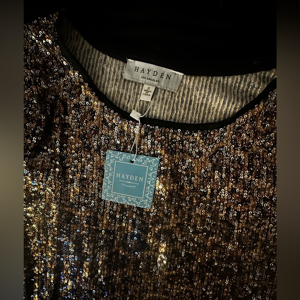 Hayden LA Glittering Sequin Blouse Small NWT